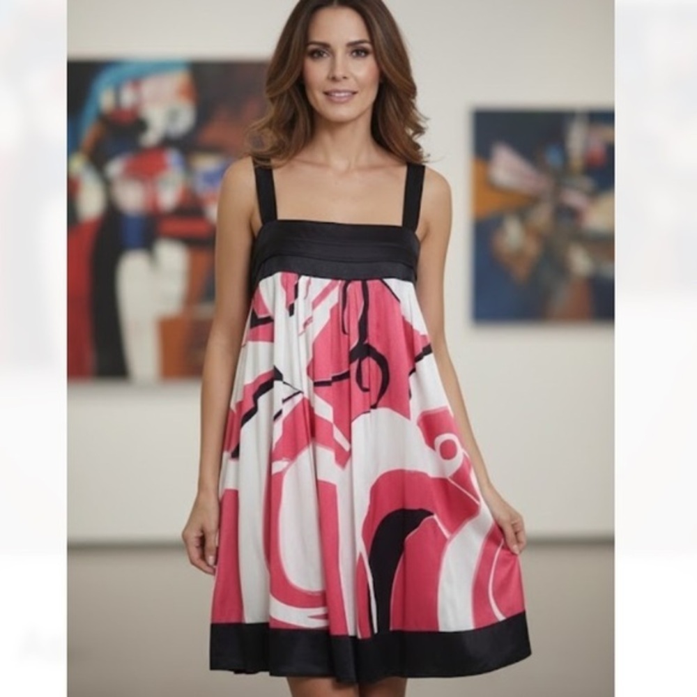 Bebe Black and Pink Satin Garment Size # M
